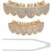 Diamond Teeth Grillz Cold Plated Copper Grills for Your Teeth Reusable Vampire Teeth for Kids Men Women Teeth Decoration for Halloween Party Hip Hop Music Concerts Birthday(gold) - Buy Online on SooperMarket.com