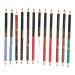 Gogogmee 12pcs Lip Liner Eyeliner Eyebrow Pen Eyeliner Black Eyebrow Precision Brush Wooden