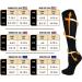 Actinput Compression Stockings - 4 Pairs Colorful Support Socks for Men & Women | Ideal for Sports Travel Flight Nursing - Black L-XL - Buy Online on SooperMarket.com
