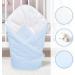 Baby Swaddle Wrap Blanket | Newborn Cotton Swaddling Sleeping Bag 0-3 Months (Blue) - Buy Online on SooperMarket.com