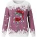 Women's Christmas Snowman & Penguin Print Sweatshirt - Pink M - Buy Online on SooperMarket.com