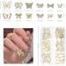 24 Pcs Gold Butterfly Nail Charms - Luxury 3D Alloy Nail Gems for DIY Nail Art Decoration | qiipii Nail Supplies - Buy Online on SooperMarket.com