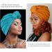 Women's African Turban Flower Knot Pre-Tied Bonnet - Large Blue/Purple/Yellow/Red/Grey/Black - Buy Online on SooperMarket.com