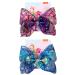 2 Pack Siwa Style Hair Bows for Girls - 8 Inch Large Ribbon Hair Barrettes Set | Mermaid Bows Accessories | Best Xmas Gift - Buy Online on SooperMarket.com