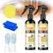 LONGLUAN Natural Micro-Molecularized Beeswax Spray Molecularized Beeswax Spray Bees Wax Furniture Polish and Cleaner Antique Furniture Cleaner Crack and Scratch Renovation Care Wax (2pcs)