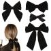 Velvet Hair Bows Clip 4PCS Hair Bow Clip Black Large Velvet Bow Hair Ribbon Clips Hair Ribbon Hair Accessories for Women Velvet(Black 4PCS)