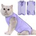 Avont Katzenbody after op recovery suit clothing modal recovery castration Spay weaning leak protection suit for cats abdominal wounds or skin diseases-m-lavender m