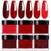 Dip Powder Set Honey Joy 6 Colors Classic Red Collection Glitter Dipping Powder Set Nail Art Manicure DIY Salon Home Gifts for Women No Need Nail Lamp Cured DP-T DP-T-6pcs-10g/box