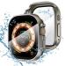Tensea for Waterproof Apple Watch Ultra Screen Protector Case 49mm Accessories iWatch Protective PC Face Cover Built-in Tempered Glass Film Sweatproof Bumper for Women Men 49 mm Titanium For 49mm Only