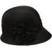 Women's Black Gatsby Linen Cloche Hat with Lace Band and Flower - Elegant Vintage Style - Buy Online on SooperMarket.com