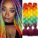 Buy Tess Braids Extensions 60cm - 3 Pack Jumbo Kanecalon Ombre Braids for Box Braids - 100g/bundle Orange/Green/Pink Hair Extensions - Buy Online on SooperMarket.com