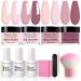 Honey Joy Dip Powder Nail Kit Starter 4 Colors Light Pink Nude Skin Tone Dipping Powder Liquid Set with Base Top Coat Activator for Nail Art Manicure Salon DIY No LED Nail Lamp Needed Dip-7pcs-05