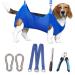 Ovtexzog Dog care hammock harness dog yield aid for clawing hanging hammock retention bag for dogs for claw cutting/claw care (large 20kg max/blue) large 25kg max/blue