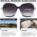 Shop JM Bifocal Reading Sunglasses for Women - Oversized UV Protection Sun Readers with Clear Blue Lenses (2.5x) - Buy Online on SooperMarket.com