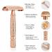Kanzy Butterfly Rose Gold Safety Razor for Women & Men - Double Edge Single Blade Metal Reusable Shaving Kit for Perfect Shave - Buy Online on SooperMarket.com