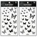 Tattoos 2 Sheets Temporary Tattoo 3D Black Butterfly Dashed Lines for Women Men Lower Back Shoulder Neck Arm Tattoo Sticker Party Fashion 13.