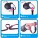 Petbonus Short Dog Leash - Adjustable Reflective Safety Bracelet for Dogs & Strollers - Soft Padded Handle (Pink) - Buy Online on SooperMarket.com
