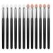 WLLHYF Sponge Eyeliner Brush 12 Pieces Black Double Sided Applicators Eye Makeup Tools Angled Fine Point Small Liner Thin Ultra Tips Wand Set Halloween Cosplay Cosmetic for Women Girls