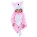Doladola Unisex Baby Hooded Cartoon Animal Romper Toddler's Jumpsuit Baby's Outfit Infant's Pajama 6-12 Months Pink Husky