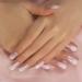 Medium Long Square Pink White Gradient Press on Nails | Full Cover Fake Nails for DIY Manicure | Christmas Nail Art Tips - Buy Online on SooperMarket.com