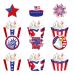 48pcs 4th Of July Cupcake Toppers Wrappers Independence Day Cupcake Toppers Firework Star USA Patriotic Cupcake Picks Patriotic Party Supplies Cake Decorations