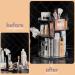 360 Rotating Makeup Organizer - Adjustable Height, Fully Rotatable - Ideal Cosmetic Storage for Bedroom Dresser or Vanity Countertop (Clear) - Buy Online on SooperMarket.com