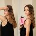 1 Inch Pink 3 Barrel Curling Iron Wand with LCD Display - Ceramic Tourmaline, Dual Voltage Hair Crimper for Waves, Adjustable Temperature, Portable and Quick Heating - Buy Online on SooperMarket.com