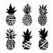 Dopetattoo 6 sheets Temporary Tattoo for Men and Women Pineapple Black Sketch Hawaiian Stamp Hawai Doodle summer for Men Temporary tattoo for Women Neck Arm Chest for Woman