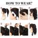 KooKaStyle Long Wavy Wrap Around Ponytail Extension 20 Inch Medium Brown - Synthetic Hair Piece with Bangs for Women - Buy Online on SooperMarket.com