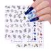 AIMEILI 30 Sheets Colorful Butterfly Flower 3D Nail Art Stickers - Self-Adhesive Nail Decoration - Buy Online on SooperMarket.com