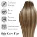 Buy Laavoo Clip-In Real Hair Extensions | Brown Balayage Ombre & Golden Blonde #8/16/8 - 7pcs 105g 50cm - Buy Online on SooperMarket.com