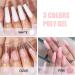 Poly Nail Gel Kit With Lamp UV 3 Color Nail Builder Gel Full Set With Chrome Nail Powder Poly Nail Extension Gel For Beginner False Nail Crystal Gels Enhancement For Women Gift (ClearWhitePink) - Buy Online on SooperMarket.com