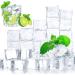 DomeStar Clear Fake Ice Cubes, 20 PCS 1.0" Plastic Ice Cubes Acrylic Clear Ice Rock Diamond Crystals Square Fake Ice Cubes Display for Summer Home Decoration Wedding Centerpiece Vase Fillers 20pcs 1.0inch
