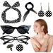 Lesunbak 50s Accessories for Women | 1950s Outfit with Headbands and Drop Earrings Costume Accessories with Red Bow Headband Vintage Polka Dot Hair Bands Cat Eye Glasses Black One Size - Buy Online on SooperMarket.com