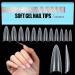 TOMICCA Medium Almond French Edge Nail Tips - 240pcs Half Cover False Nails for Acrylic Extensions - 15 Sizes Half Cover-Medium Almond - Buy Online on SooperMarket.com