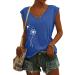 Short Sleeve T Shirts Clothing Woman T-Shirt Casual Black Clothing Top Women's Floral Pattern for Women Crop Tops Shirt Shirts Top Women's Summer Tank Top 3-blue M - Buy Online on SooperMarket.com