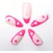 NOVO OVO Medium Long Oval Stiletto Pale Hot Pink French Tip Yinyang Heart False Press on Nails - LOVE CYCLE Glossy Acrylic Kit - Buy Online on SooperMarket.com