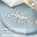 Makone Silver Pearl Flower Wedding Hair Piece for Bride | Bridal Accessories for Women & Girls - Wedding Hair Clips Pearl Comb - Buy Online on SooperMarket.com