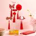 6 Pairs Baby Girls Chinese Style Hair Clips with Hairy Furry Balls and Tassels - Red Lantern Butterfly Decor - Perfect for New Year and Spring Festival - Buy Online on SooperMarket.com
