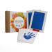 Weltwerk stamp cushions for handprint baby and footprint baby - clean non -toxic - for newborns toddlers pets - paw print set dog (2 -Set large + blue) Large blue