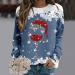 Women's Christmas Snowman Penguin Print Sweatshirt - Cute O-Neck Raglan Pullover for Winter - Blue XXL - Buy Online on SooperMarket.com