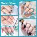 500PCS Short Stiletto Nail Tips for Acrylic Nails - Clear Almond Fake Nails - Half Cover Nail Extension Tips - 10 Sizes with Box - Buy Online on SooperMarket.com