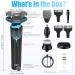 5-in-1 Electric Rotary Shaver for Men - IPX7 Waterproof, Rechargeable Cordless Razor for Shaving Beard, Body, and Pubic Hair - Blue - Buy Online on SooperMarket.com