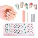 EBANKU Semi Cured Gel Nail Strips Blue Gel Nail Strips Long Lasting Waterproof Real Nail Polish Strips Wraps Stickers with Cuticle Stick Nail File Nail Wipes & Sealing(UV/LED Lamp Required) Pink Butterfly