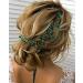 Denifery Emerald Wedding Hair Piece Green Hair Vine Bridal Gold Jewelry Headpiece Wedding Hair Accessories Emerald Green