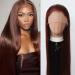 Long Straight Reddish Brown Lace Front Wig - Heat Resistant Synthetic Hair for Black Women - Cosplay and Daily Wear - Buy Online on SooperMarket.com