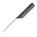 Professional 8.8 Inch Tail Comb - Black Carbon Fiber And Stainless Steel Pintail - Anti Static And Heat Resistant Teasing Comb - Lightweight Tail Comb For All Hair Types Single