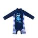 BONVERANO Baby Boys Swimsuit/Sunsuit UPF 50+ Sun Protection One Pieces Swimwear with Sun Hat 6 Months Whale