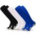 Elutong football socks children 1/3 pair of unisex football socks training socks elastic sports socks comfortable and breathable non-slip sock socks for football running basketball 33-45 33 01 black + white + blue
