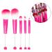 Hot Pink Beadable Makeup Brushes Set of 5 | DIY Silicone Focal Beads for Crafters | Cosmetic Brush Kit for Keychains & Eyeshadow - Buy Online on SooperMarket.com